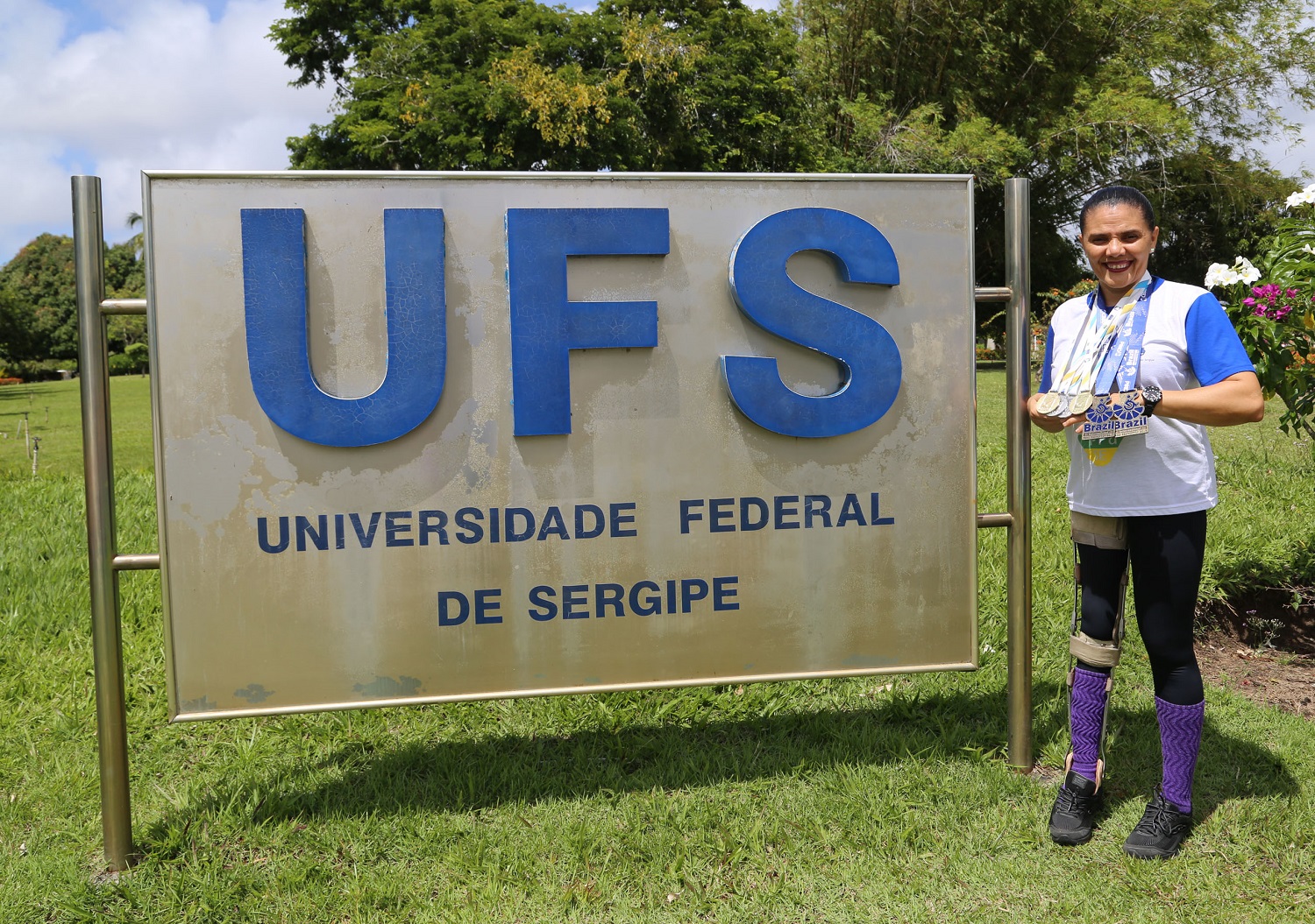 A estudante de Educação Física Maria Gilda foi destaque no Parabadminton, com seis medalhas. (Foto: Schirlene Reis/Ascom UFS)