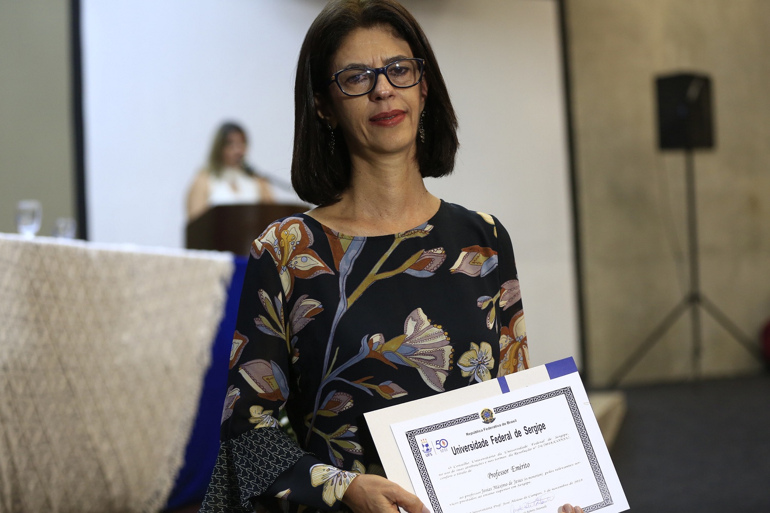 Professor emérito: Josias Máximo de Jesus (in memoriam) representado pela viúva Magna Maria Barreto Alves Rocha.