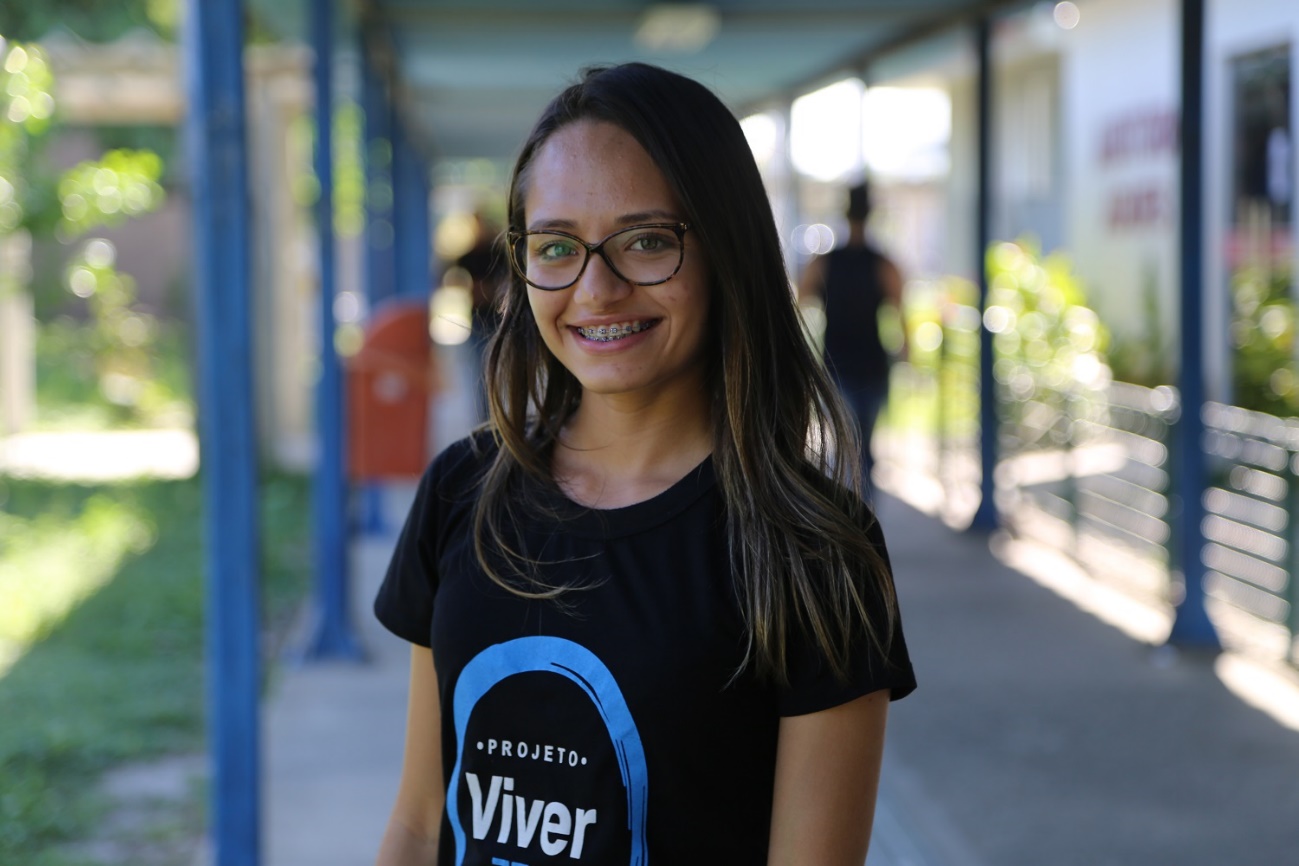 Bolsista do projeto, Mylla Beatriz compõe a equipe do Viver Zen há dois anos