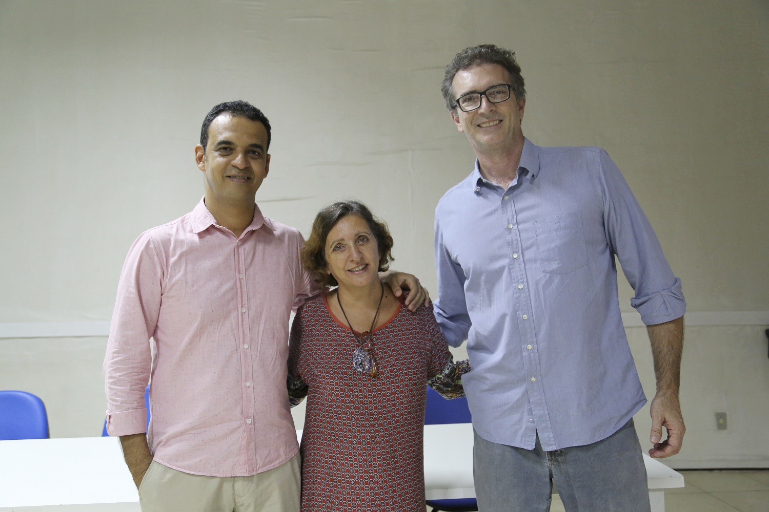 Atividades no campus de Laranjeiras contaram com a presença do pró-reitor de Graduação Dilton Maynard (esq.) e de Maria Cecília e Gilson Rambelli, vice e diretor do campus, respectivamente..