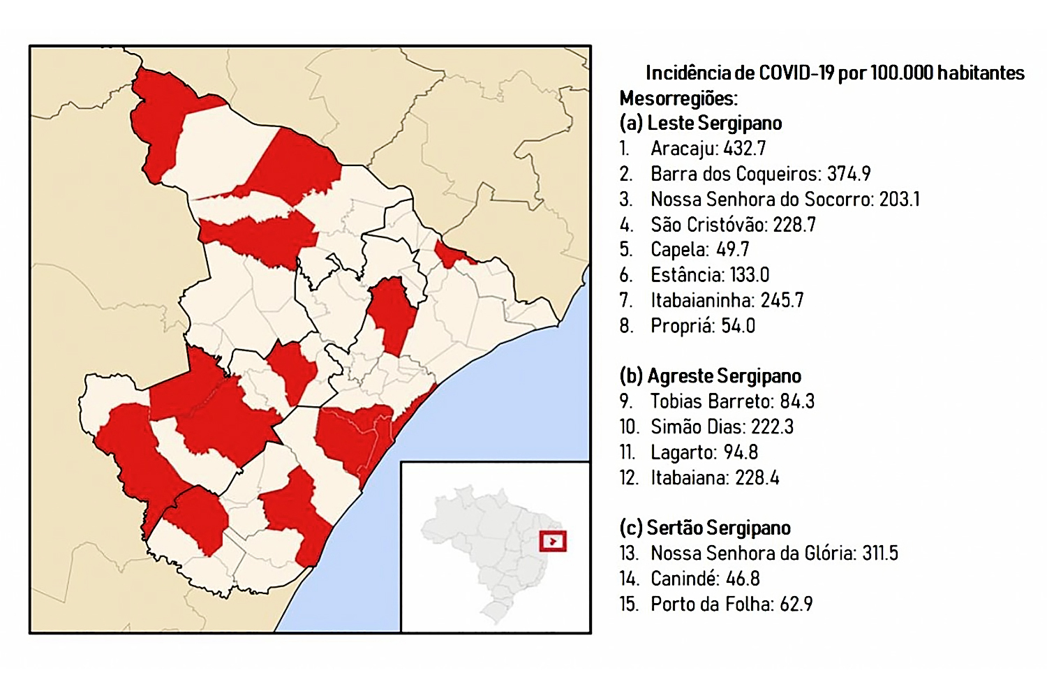 15 municípios que serão monitorados quanto à evolução da prevalência de infecção por Covid-19
