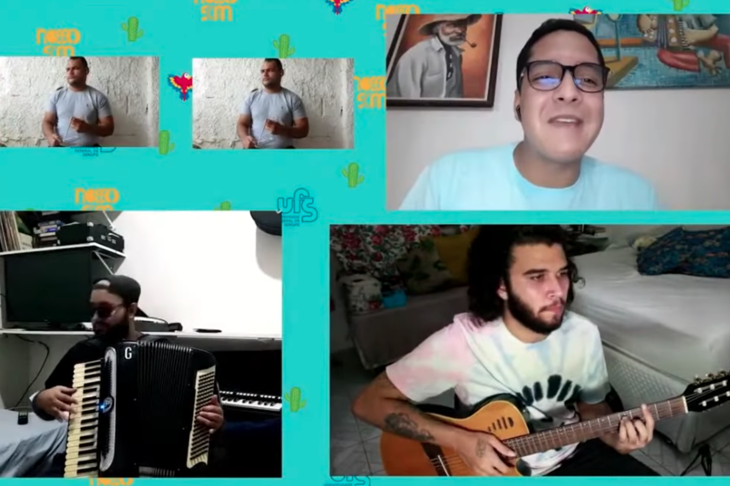A live se encerrou com uma divertida apresentação do Coletivo Nosso som, projeto de Extensão da UFS que visa promover a música independente em Sergipe