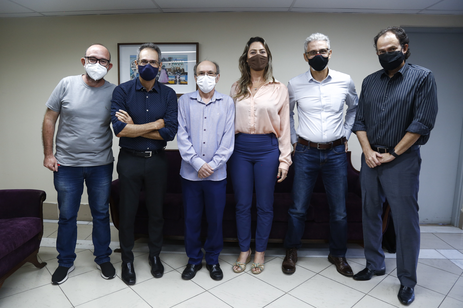 Marcos Vasconcelos (esq.), Luiz Mandarino, Rosalvo Ferreira (vice-reitor da UFS), Dulce Tigre, Ricardo Meneses e o Antônio Martins