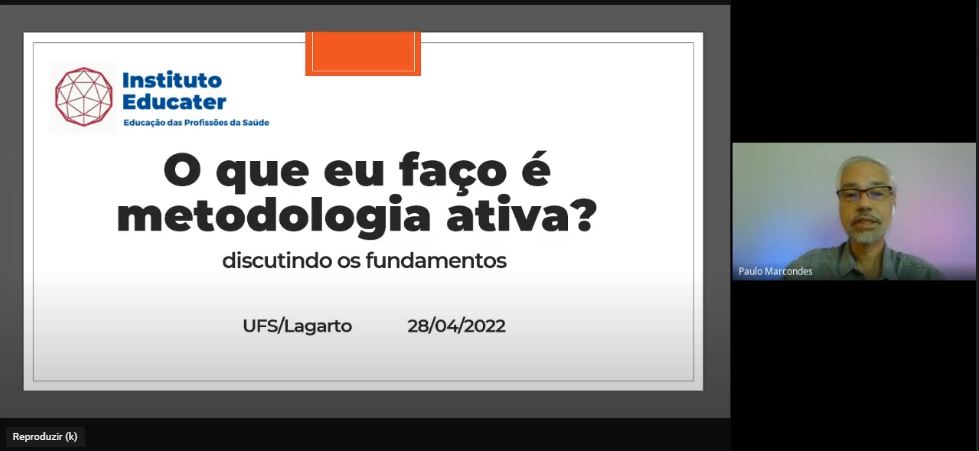 Webinário foi apresentado pelo professor Paulo Marcondes, do Instituto Educater. Imagem: Reprodução