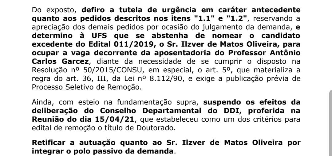 Trecho da sentença judicial (Processo nº 0804048-66.2021.4.05.8500)