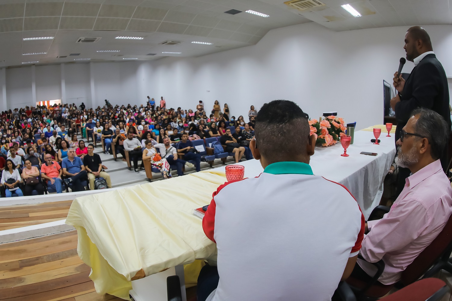 Abertura do evento contou com fala do reitor da UFS, Valter Santana. (foto: Schirlene Reis/Ascom UFS)