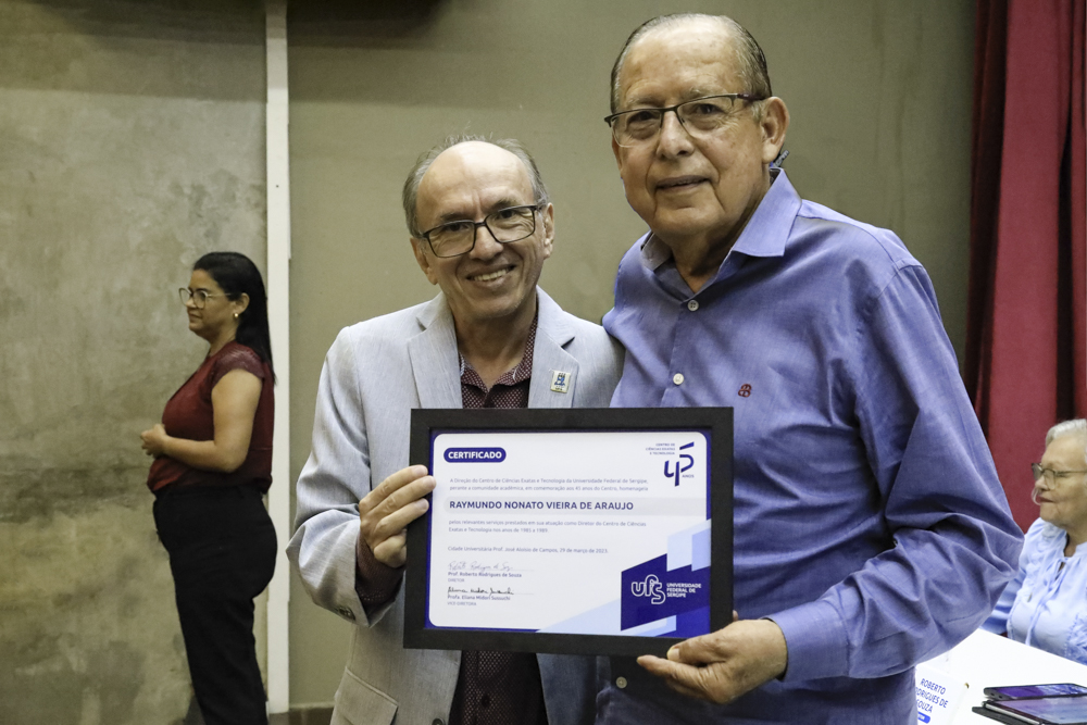 Raimundo Nonato foi um dos homenageados durante a cerimônia. (foto: Adilson Andrade/Ascom UFS)