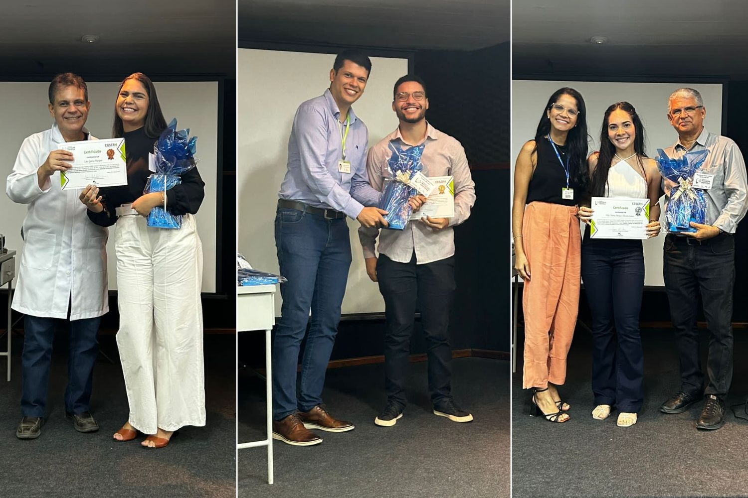 Três alunos foram premiados durante o evento. (Foto: Arquivo pessoal)