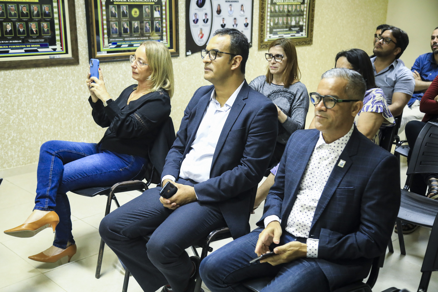 Diretora do CCSA, Martha Suzana, pró-reitor de Graduação, Dilton Maynard (centro) e pró-reitor de Extensão, Marcelo Mendes. (Foto: Adilson Andrade/Ascom UFS)