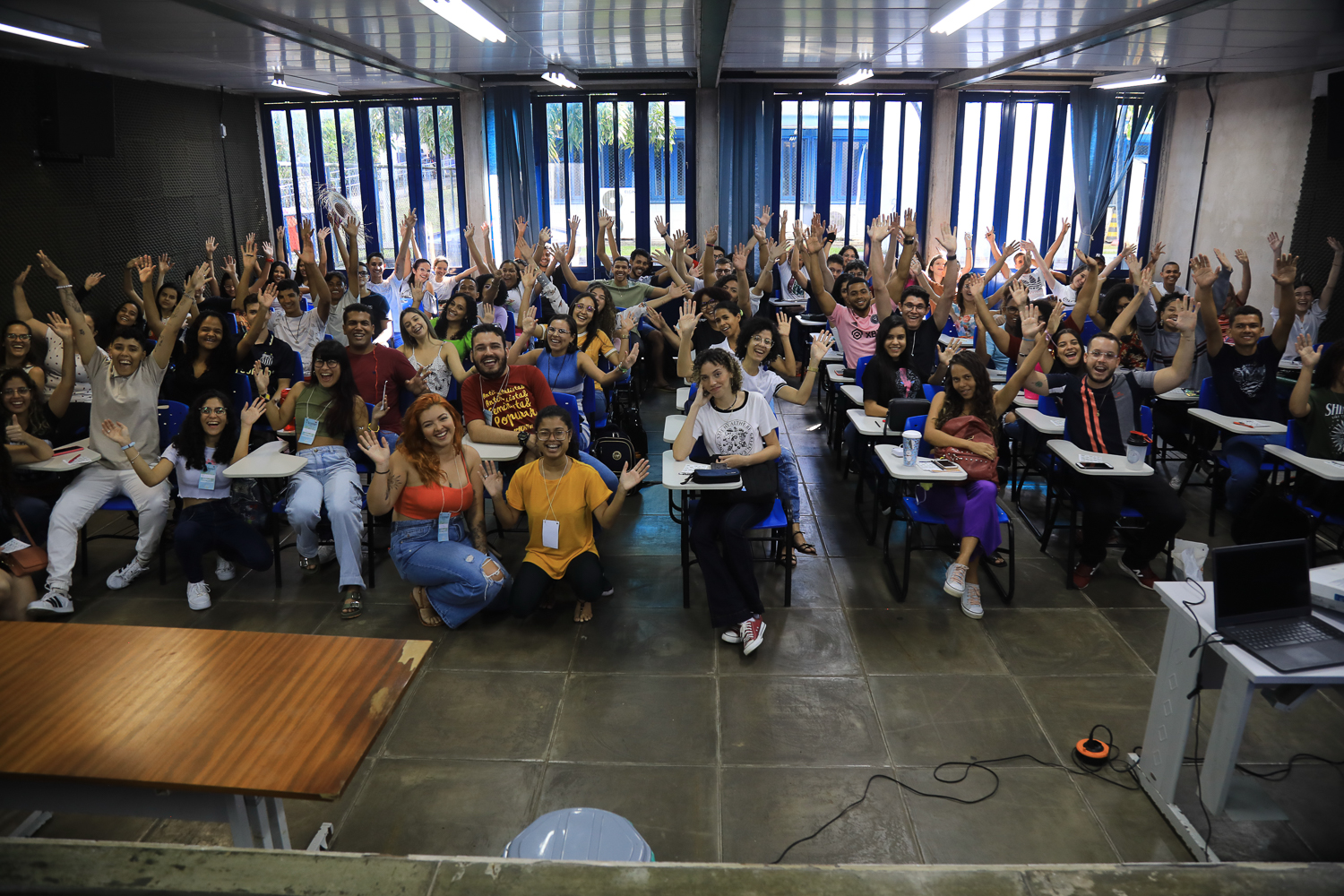 Calouros da Licenciatura em Biologia lotaram auditório do campus (Foto: Adilson Andrade/AscomUFS)