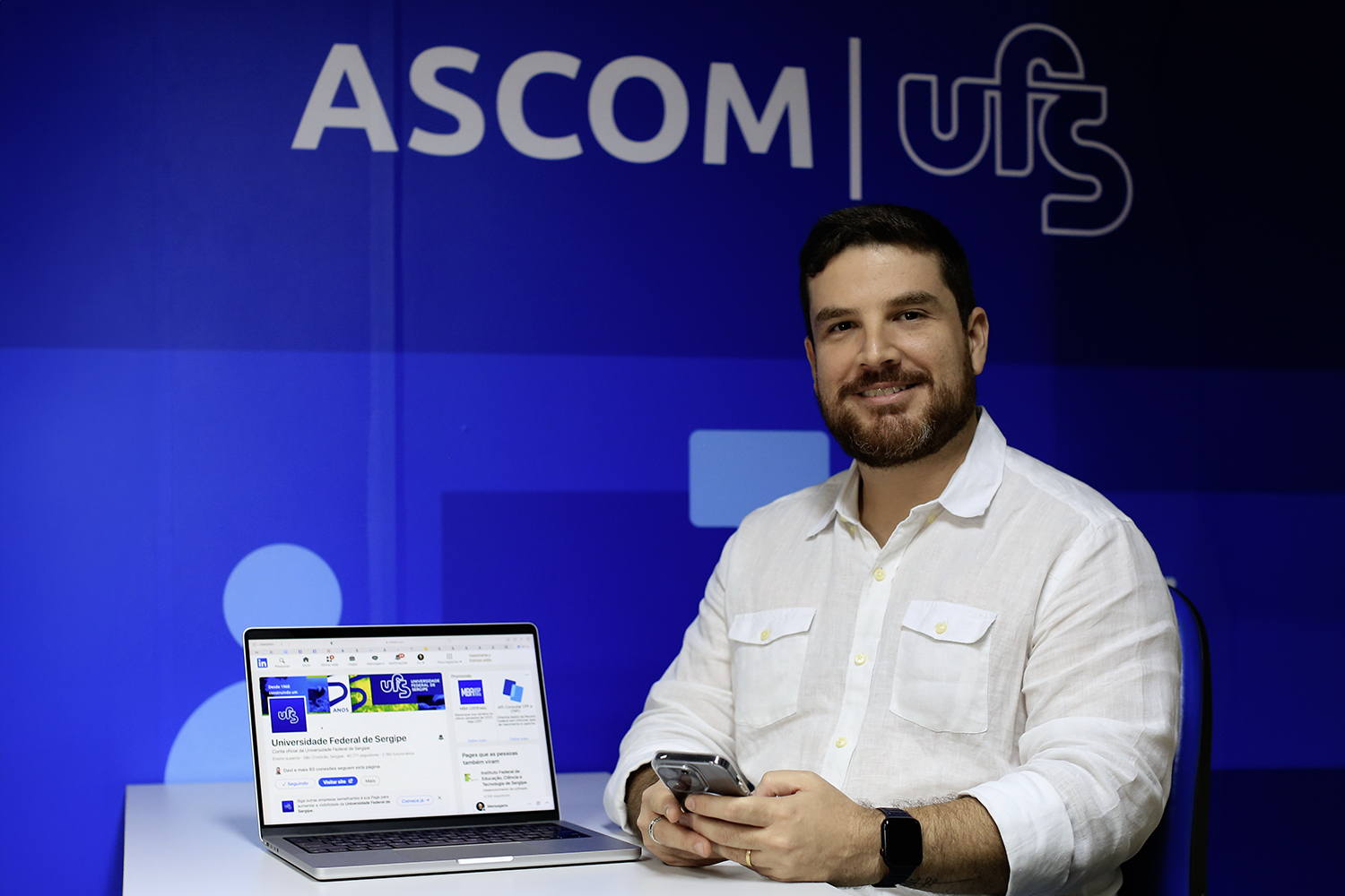 Vitor Belém, coordenador da Ascom UFS. Foto: Adilson Andrade / Ascom UFS.