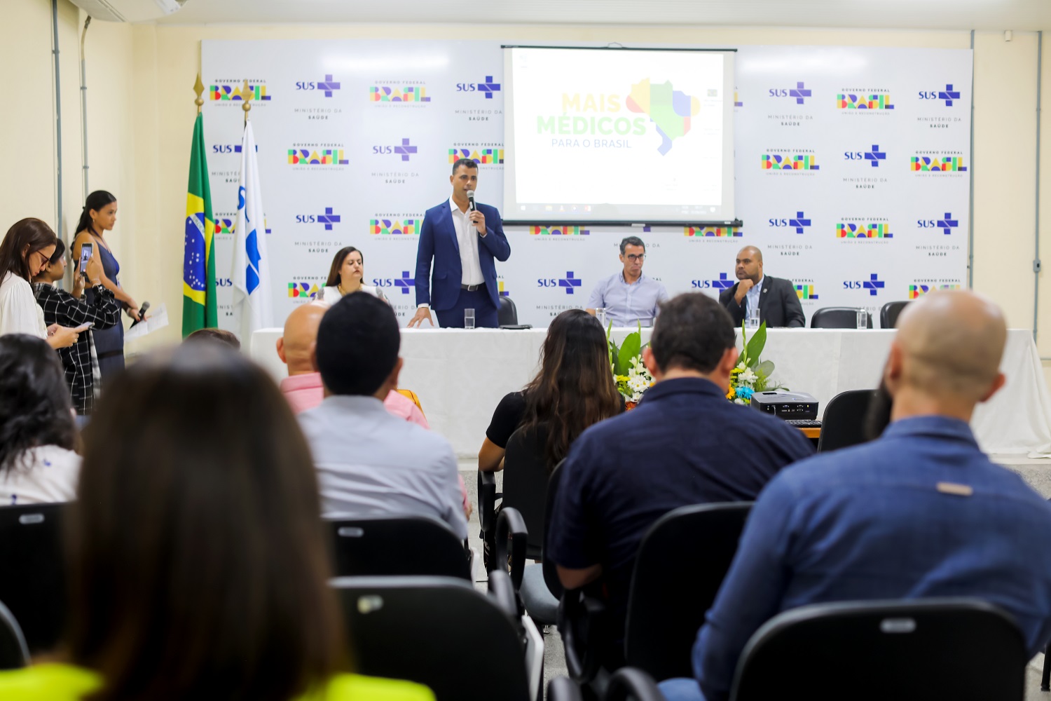 Tiago Rangel, superintendente do Ministério da Saúde em Sergipe, agradeceu as instituições envolvidas durante a recepção. (foto: Schirlene Reis/Ascom UFS)