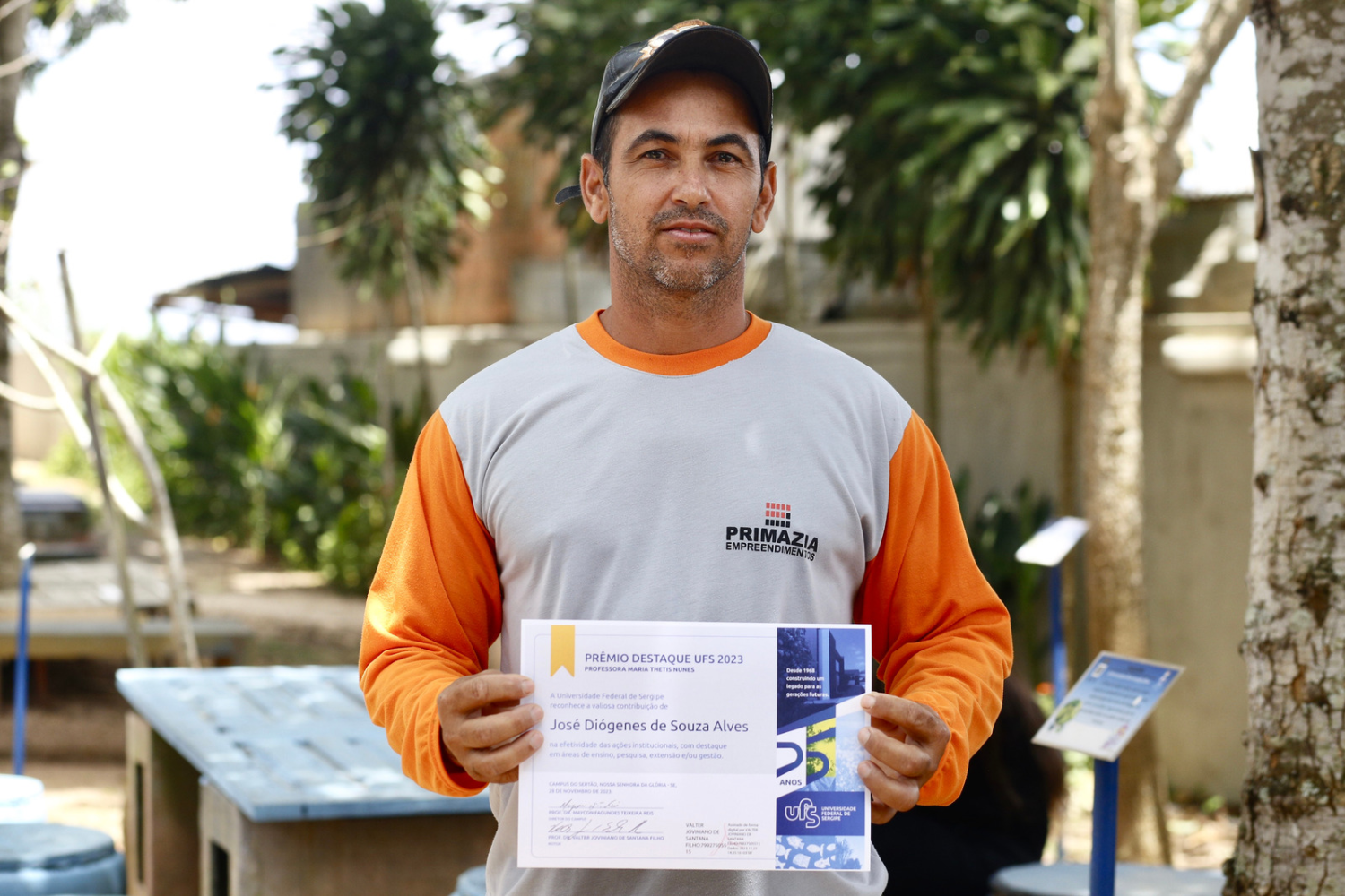 Agraciado com o prêmio, José Diógenes também é funcionário terceirizado. (Foto: Pedro Ramos/Ascom UFS)