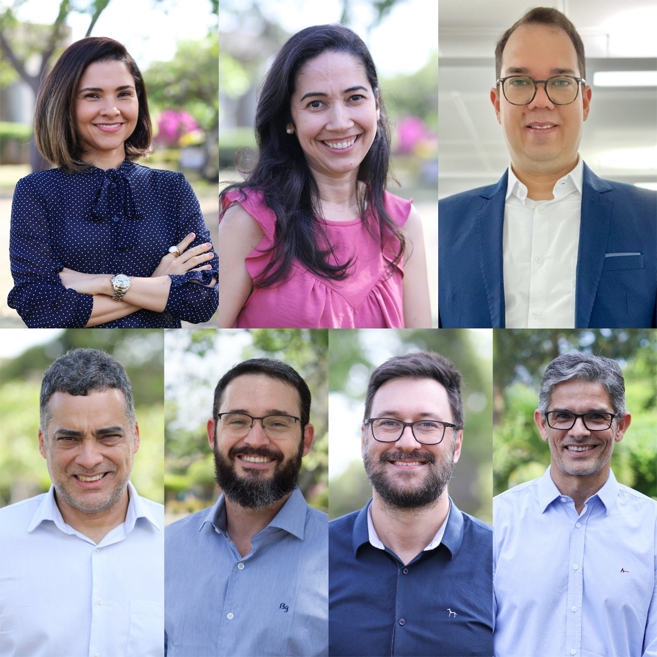 Adriana Gibara, Jullyana Quintans, Victor Santos, Adriano Antunes, André Faro, Paulo Martins e Lucindo Quintans. (Fotos: Adilson Andrade e Pedro Ramos/Ascom UFS)
