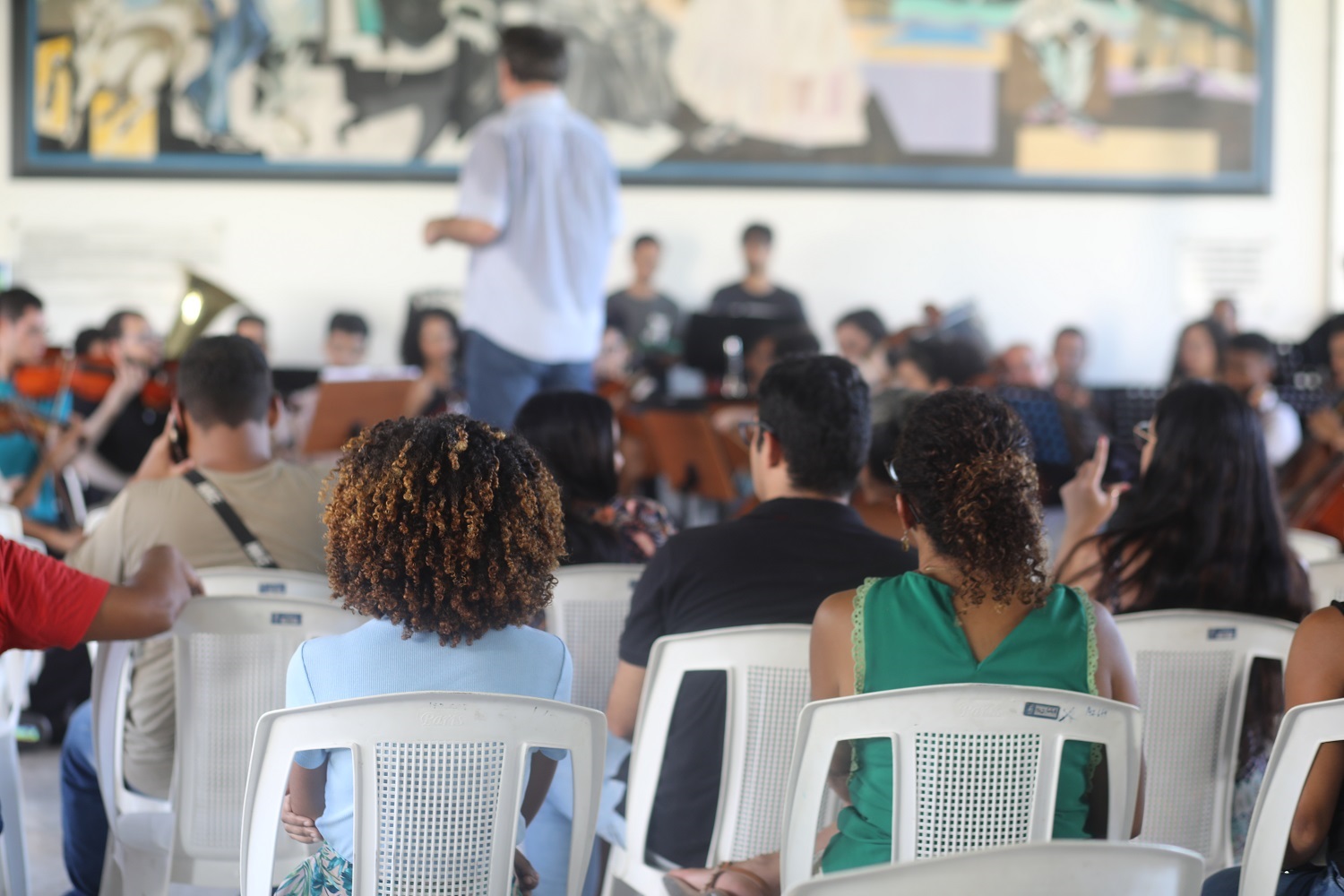 Encontro aconteceu no hall da Reitoria, no Campus de São Cristóvão. (foto: Janaína Cavalcante/Ascom UFS)
