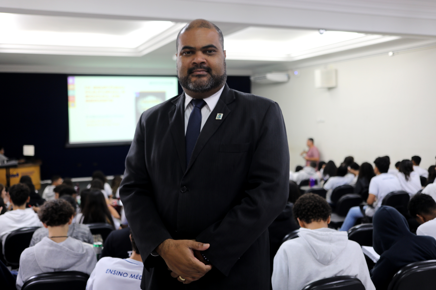 Reitor Valter Santana foi premiado durante o evento. (Foto: Schirlene Reis/Ascom UFS)