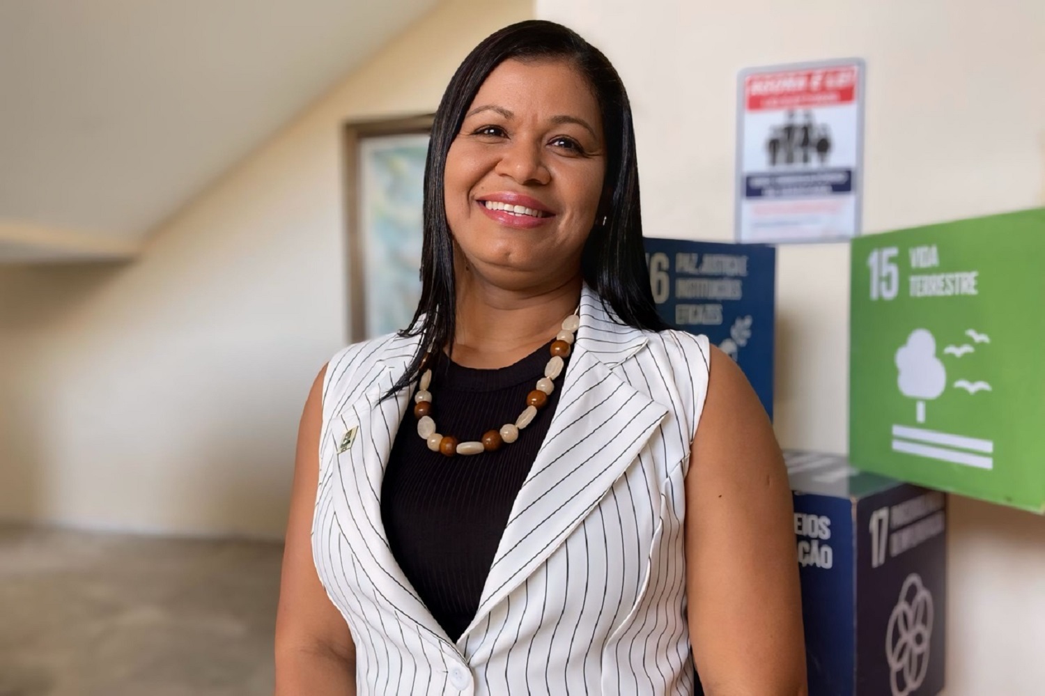 Maria Costa esteve presente no evento representando a Agitte UFS. (Foto: Yan Lima / Ascom UFS)