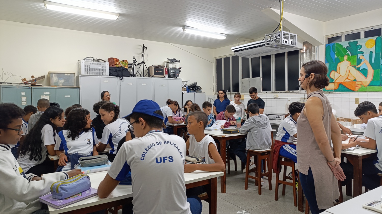 Ação do projeto em uma turma do 6º ano do Codap UFS (Foto: Arquivo pessoal)