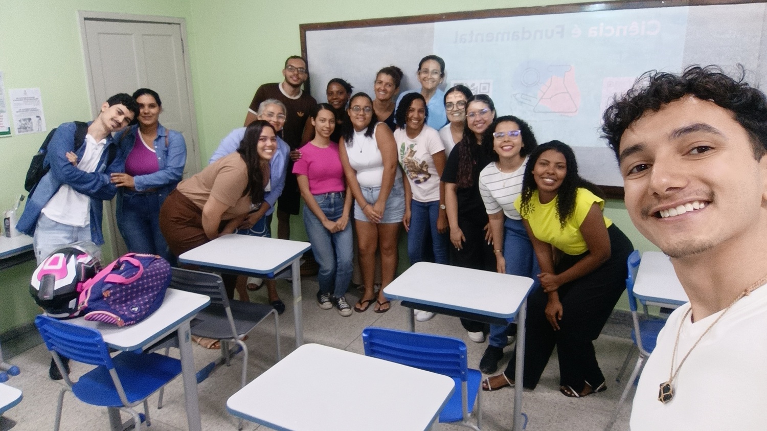 Palestra realizada no IFS, campus Aracaju, sobre o "Ciência é Fundamental" (Foto: Arquivo pessoal)