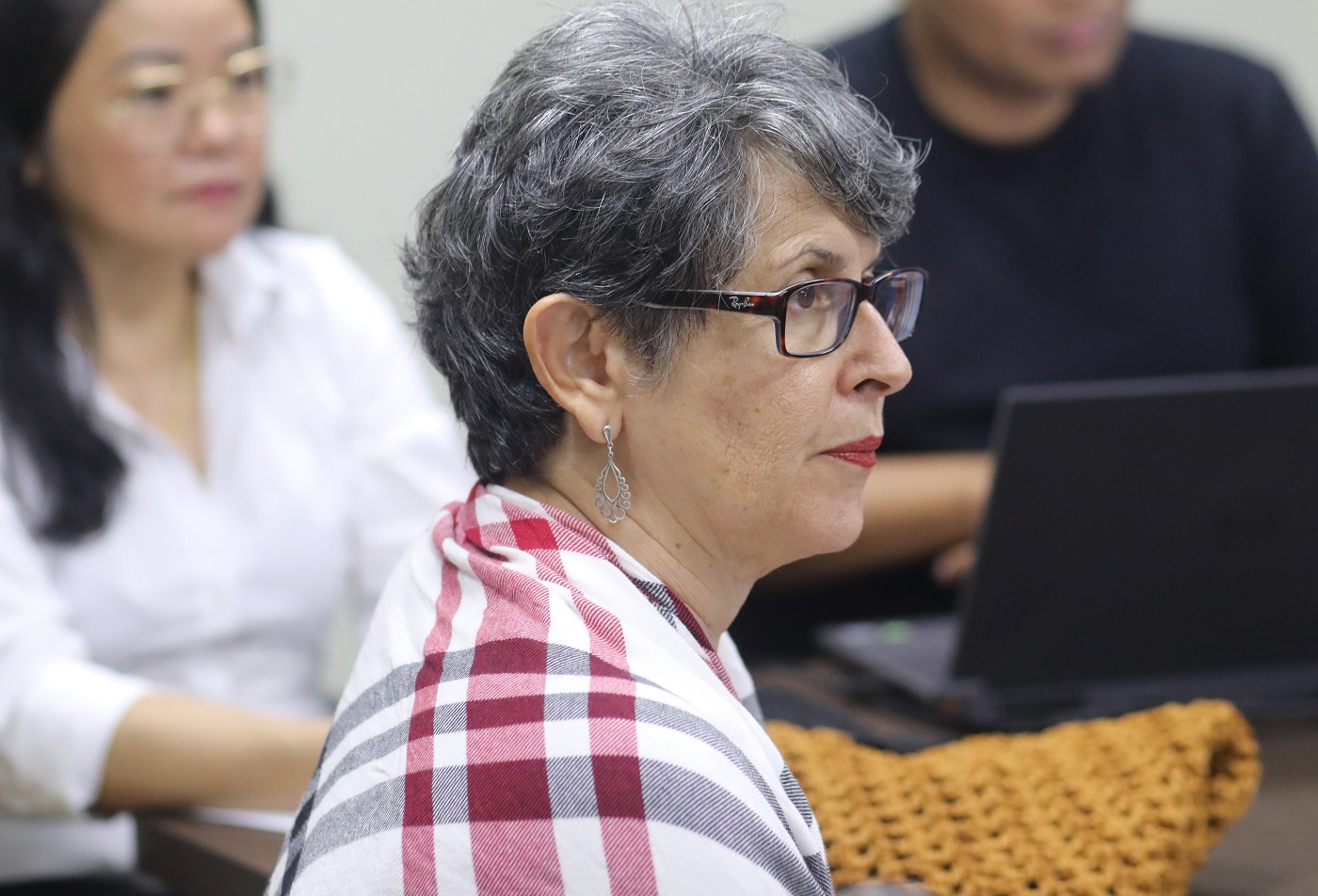 A vice-reitora Silvana Bretas também esteve presente na reunião (Foto: Brunna Martins/Ascom UFS)