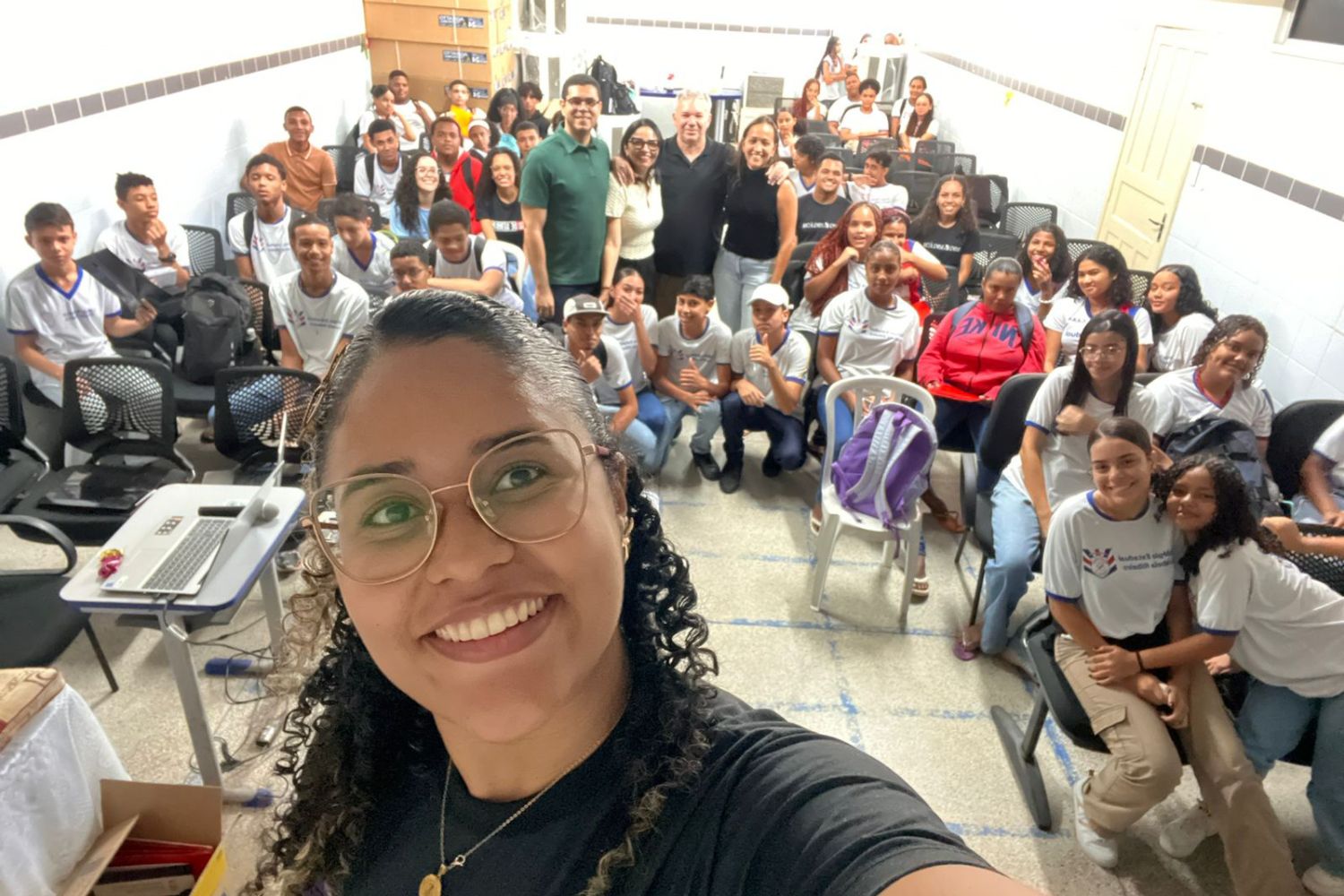 Caravana em ação no Colégio Estadual Arabela Ribeiro, em Estância (Foto: Acervo Pessoal)