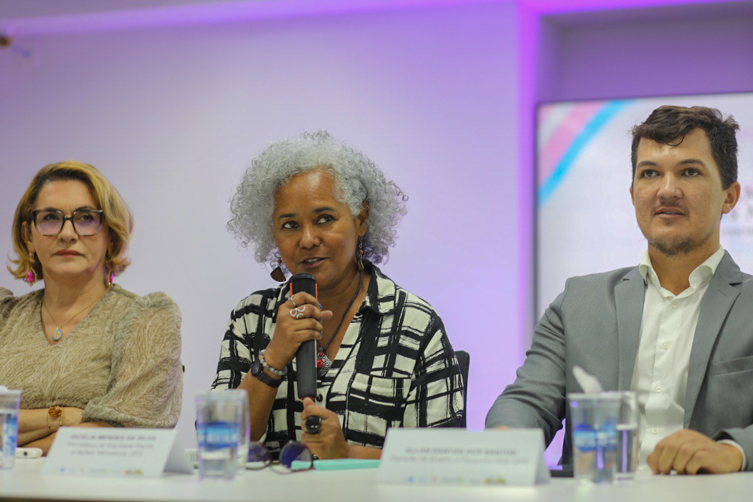  Deputada estadual Linda Brasil, pró-reitora da UFS Gicélia Mendes e gerente de ensino e pesquisa do HUL, Allan Dantas (Foto: Elisa Lemos/Ascom UFS)