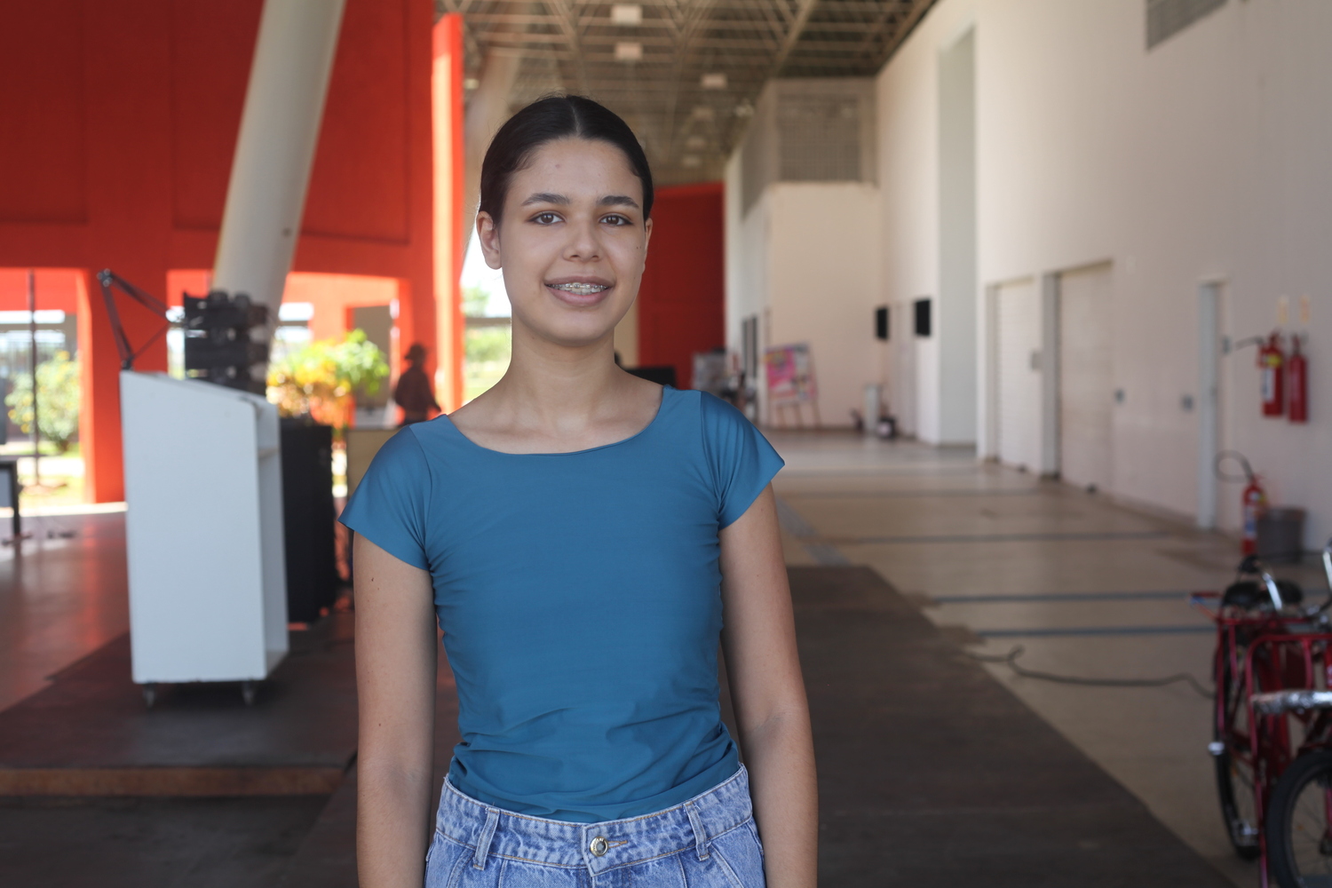 Estudante Emily Santana destacou o acolhimento recebido (Foto: Ana Laura Farias/Campus Lagarto)