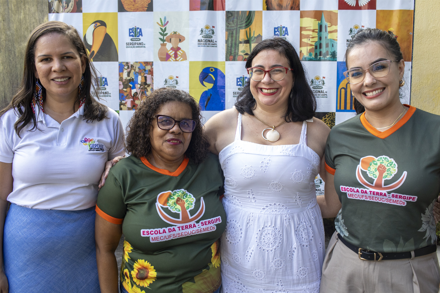 As coordenadoras do evento, Monica Andrade, Marilene Santos, Aline Nepumuceno e Livia Jessica Messias. (Foto: Adilson Andrade/Ascom UFS)