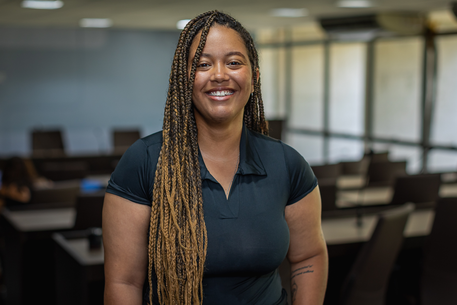 A representante do DCE, Eduarda Alves. (Foto: Jackson Bandeira/Ascom UFS)