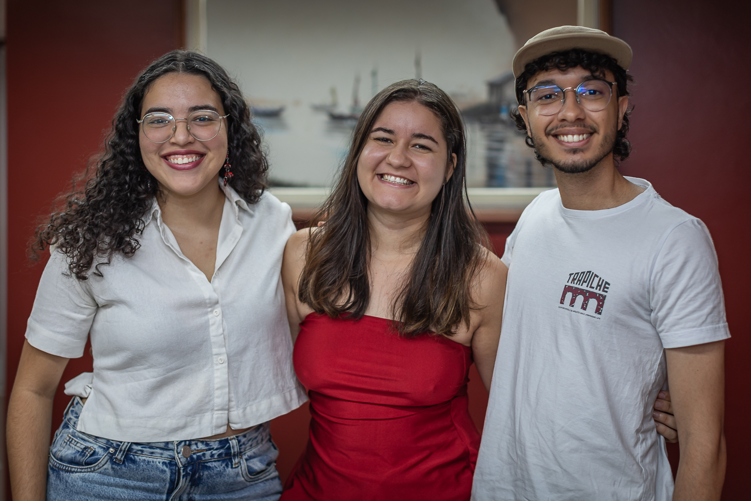Os estudantes Alana de Araújo, Monielle Fonseca e Samuel Guimarães. (Foto: Jackson Bandeira/Ascom UFS)