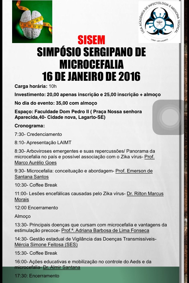 Simpósio Sergipano de Microcefalia ocorre dia 16 em Lagarto.