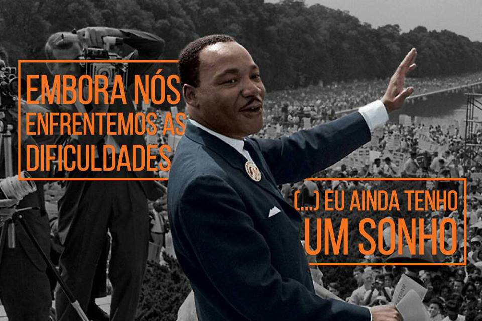 Martin Luther King: um dos mais importantes líderes do movimento dos direitos civis dos negros nos Estados Unidos. (arte: Agência Officina UFS)